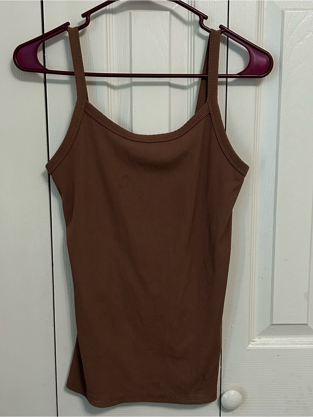 No Boundaries Brown Ribbed Tank Top
